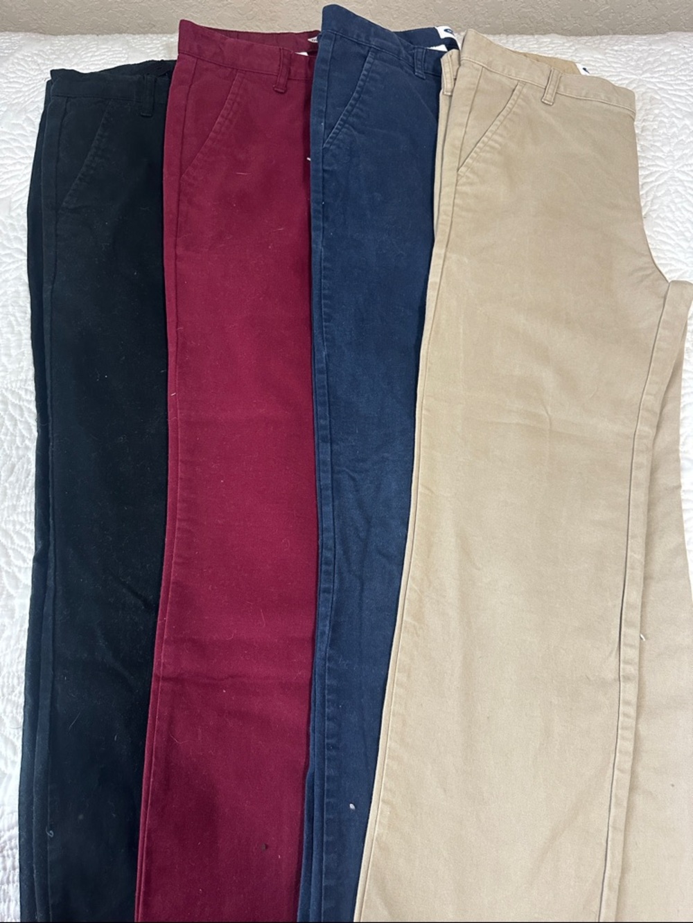Old Navy Kids Casual Pants Bundle — Black, Burgundy, Navy, Khaki